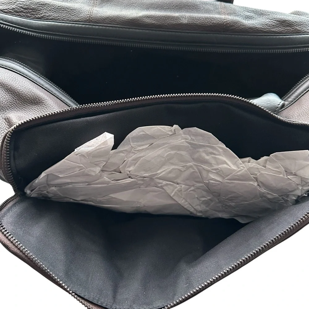 Ted Baker Trevir Equestrian Heritage Leather Duffle Bag In Brown Black